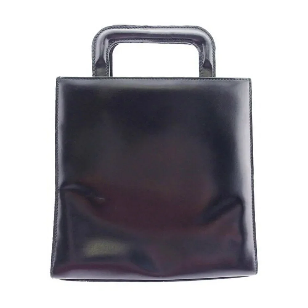 GUCCI handbag logo plate leather x silver hardware Authentic Used t23793 - Picture 2 of 8